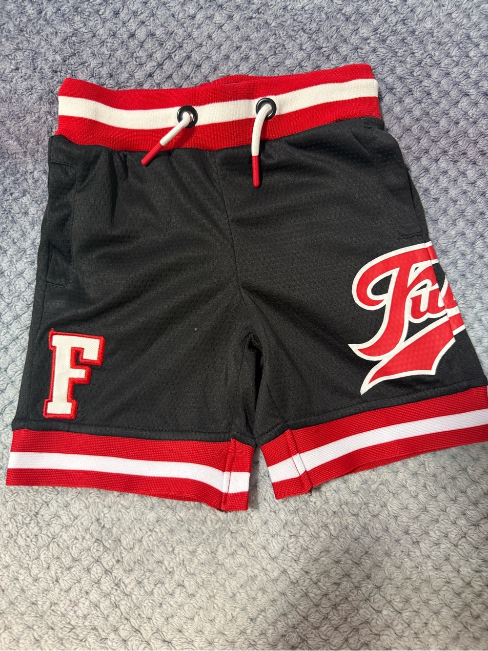 FUBU Black Shorts with Red & White Trim
